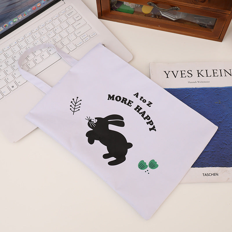 Wholesale Student test paper bag subject classification file bag canvas cute cartoon A4 zipper bag Office data storage bag